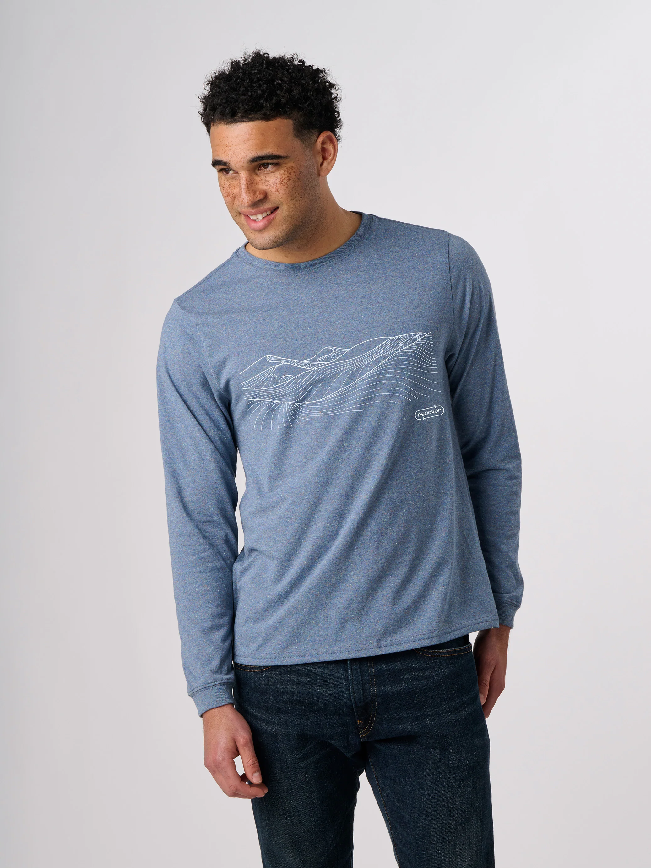 EC102 - Mountain Lines Eco Long Sleeve T-Shirt - Image 3