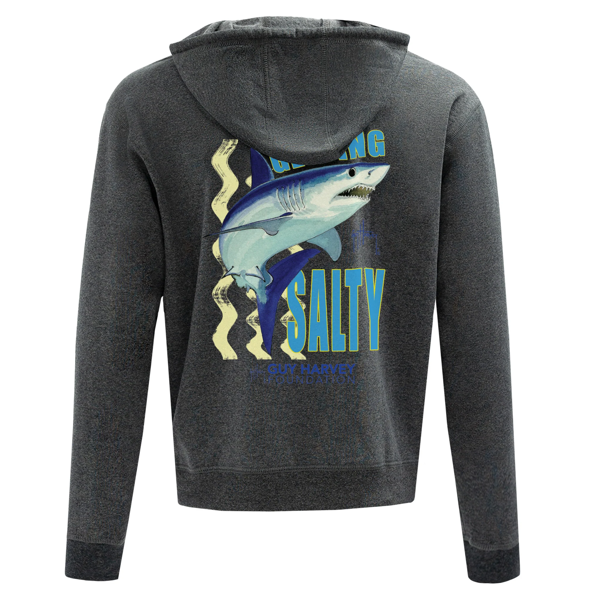 Guy Harvey Foundation Getting Salty Shark Zip Hoodie - Image 3