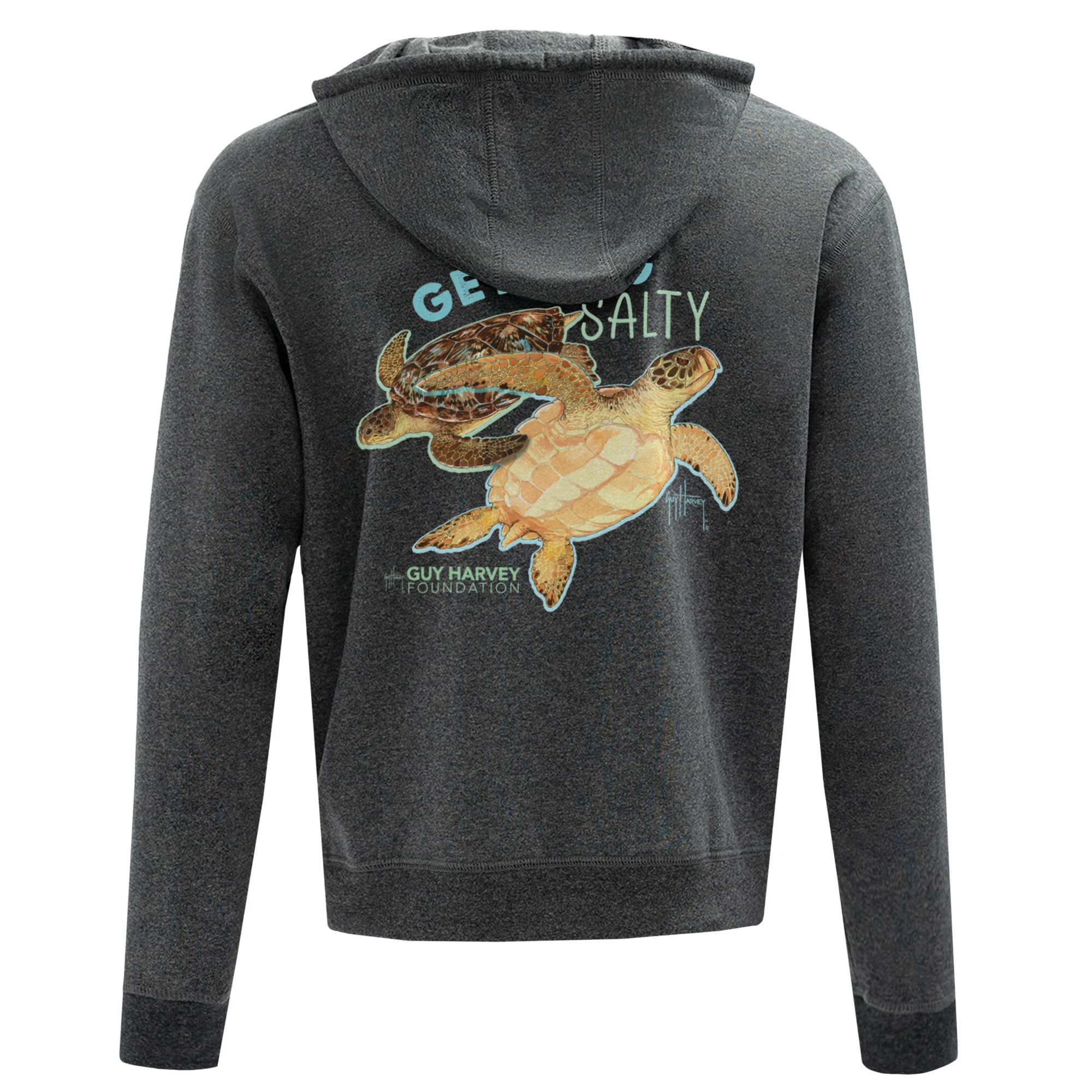 Guy Harvey Foundation Getting Salty Turtle Zip Hoodie - Image 3