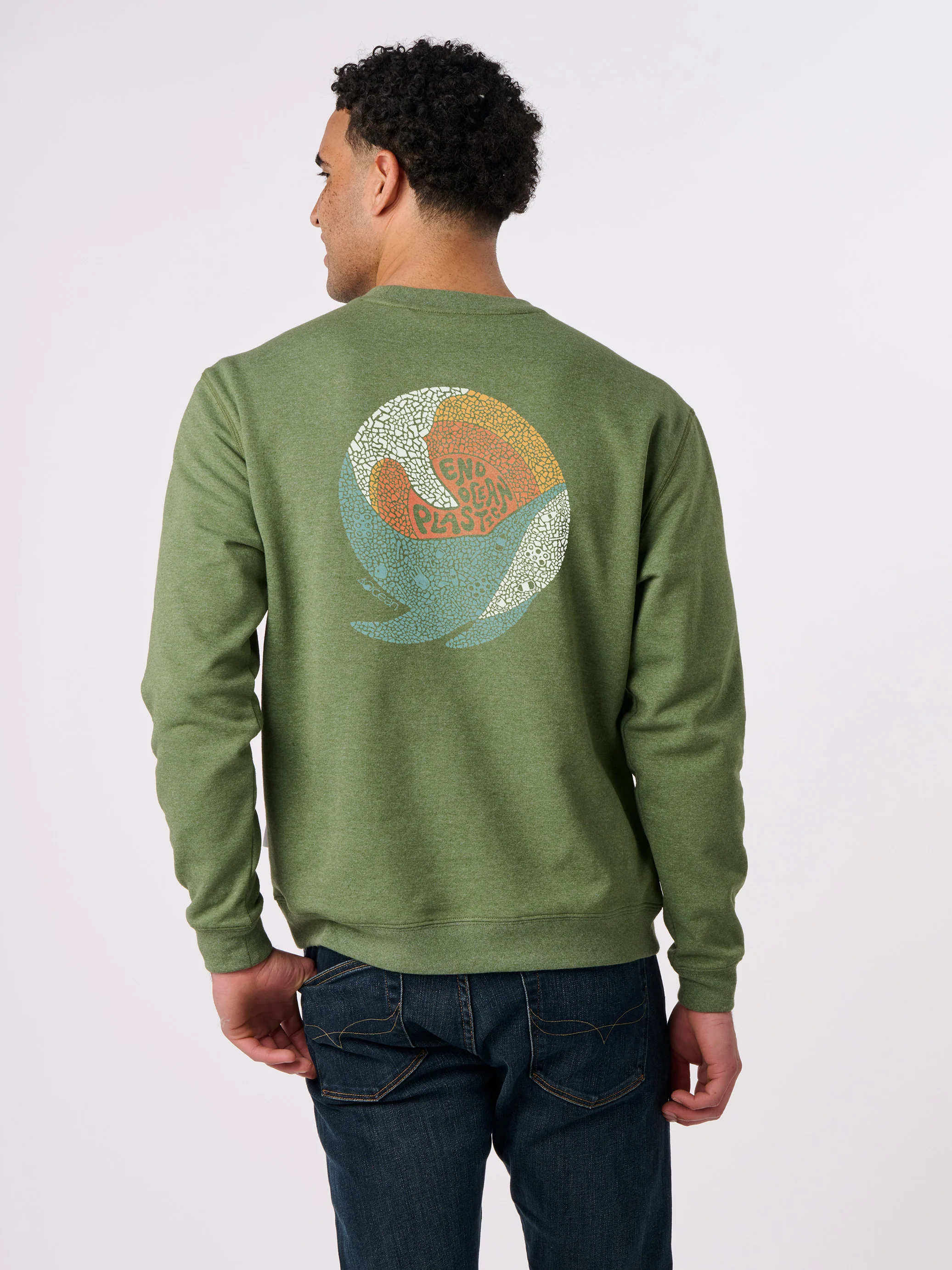 Whale Microplastic Unisex Crew Fleece Sweatshirt - Image 7