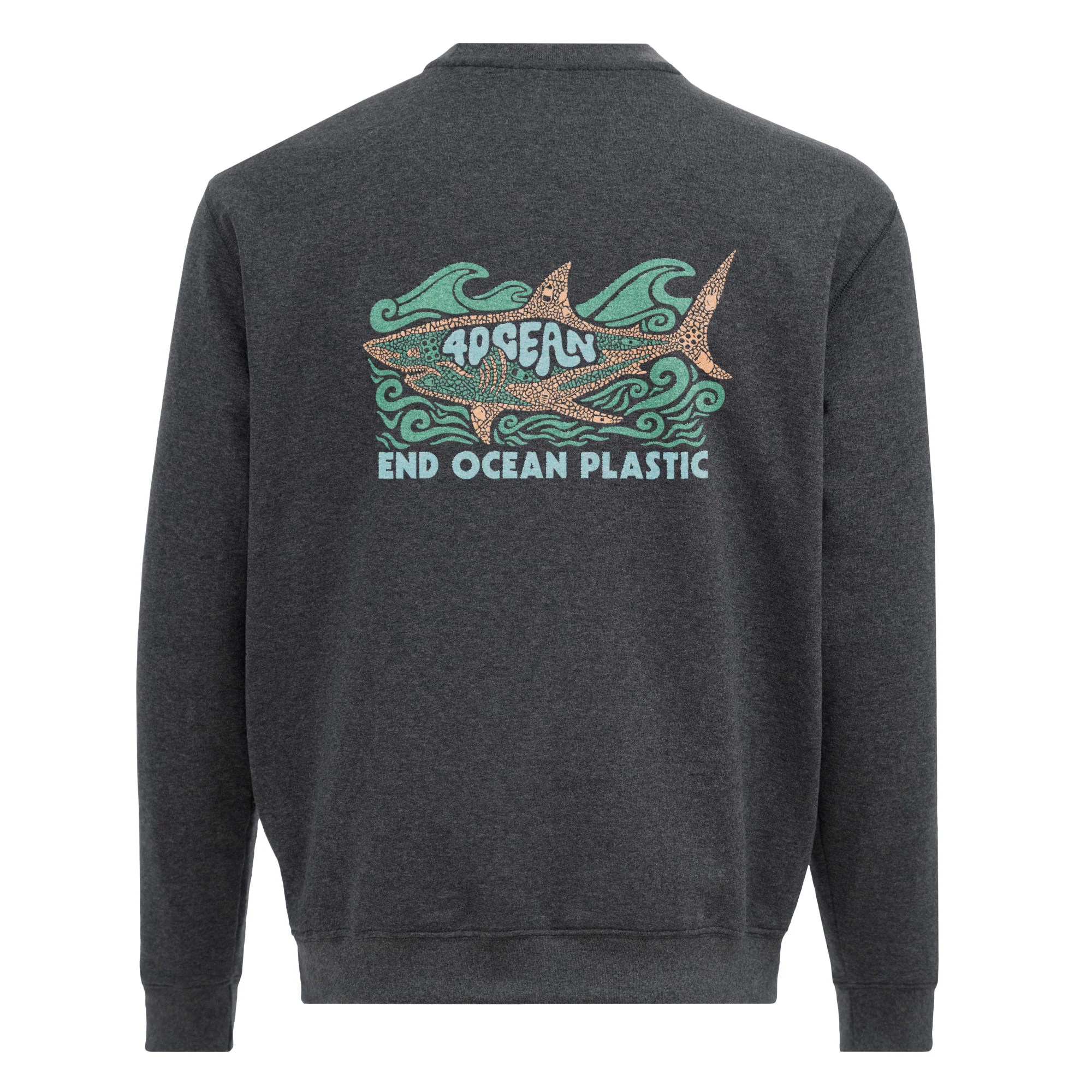 Shark Microplastic Unisex Crew Fleece Sweatshirt - Image 5