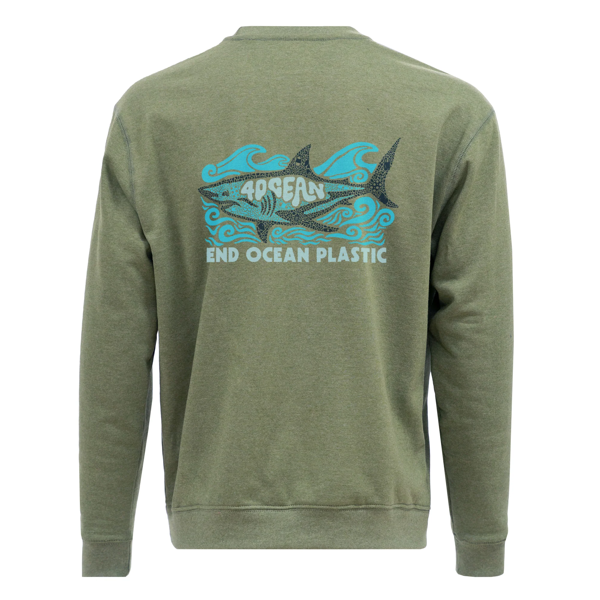 Shark Microplastic Unisex Crew Fleece Sweatshirt - Image 9