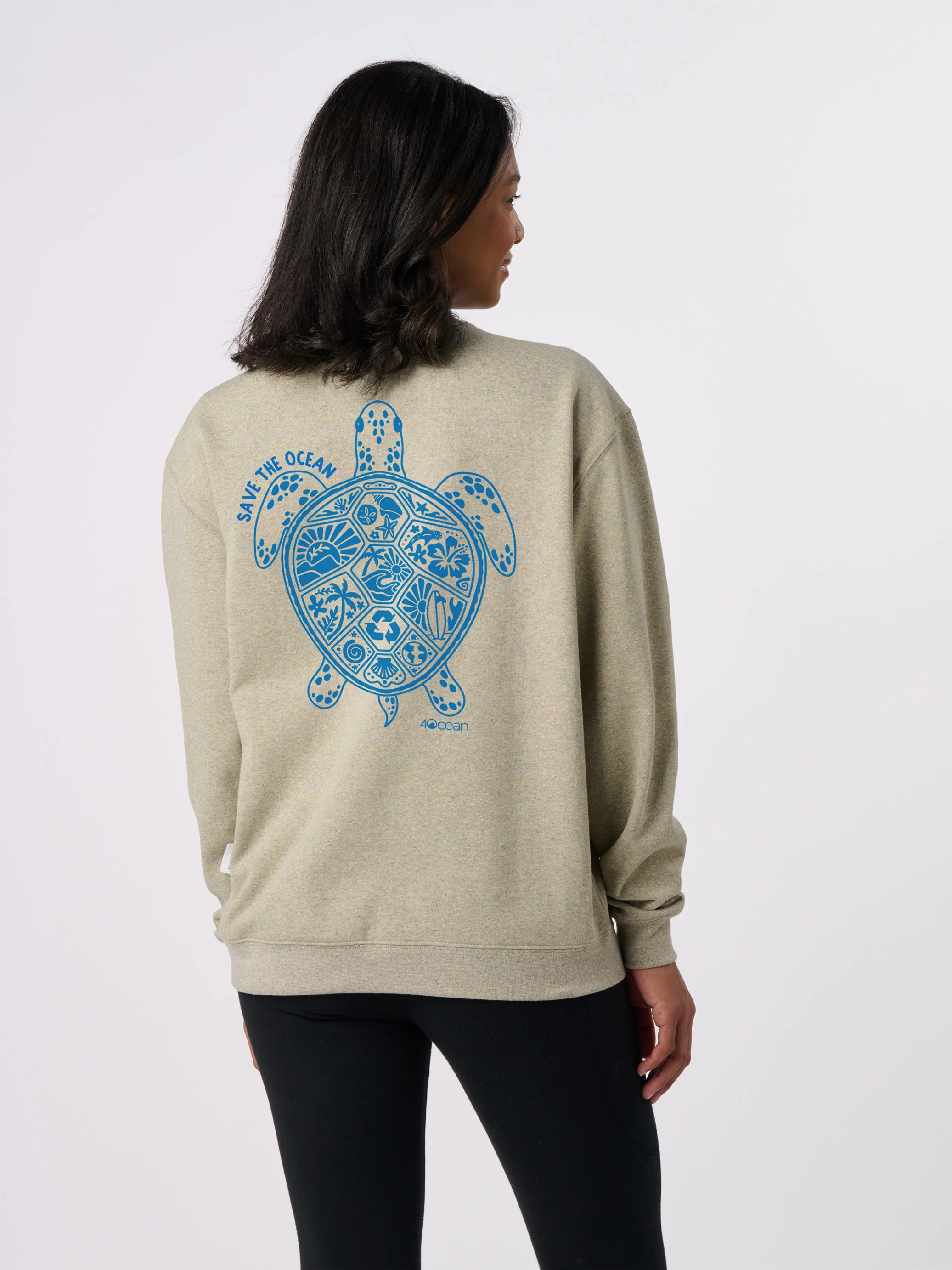 Save the Ocean Unisex Crew Fleece Sweatshirt - Image 3